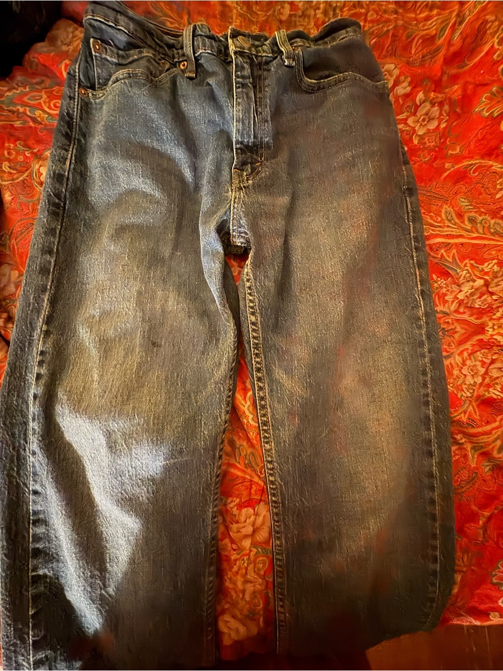 Levi's Straight Leg Jeans in Dark Blue Wash